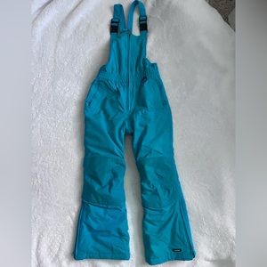 Lands’ End size 8 girls snow bib turquoise inseam approx 23”